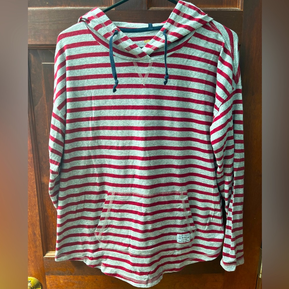 Orvis striped cotton pullover, size medium